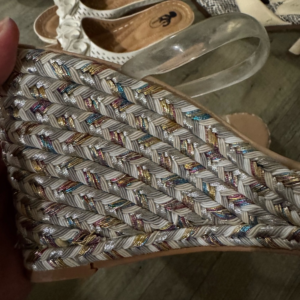 Dolce Vita Metallic Multicolor Woven Wedges